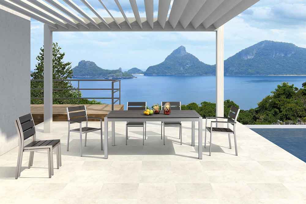 Garden Plastic Wood Furniture Aluminum Frame Dining Table And Chairs -  Marley