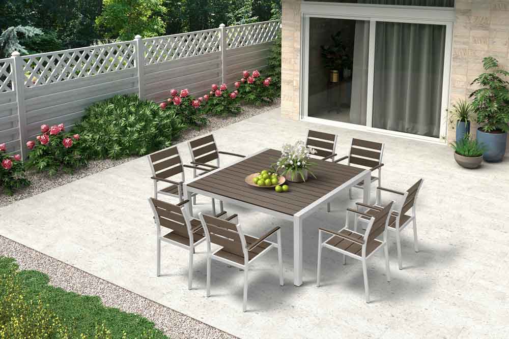 Patio Furniture Square Outdoor Dining Table With Chairs For Resort - Venice