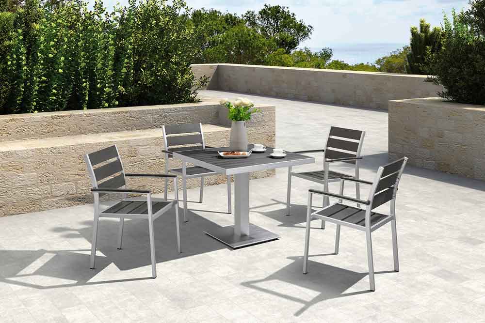 Yard Furniture Plastic Wood Garden Dining Table And Chairs - Erica