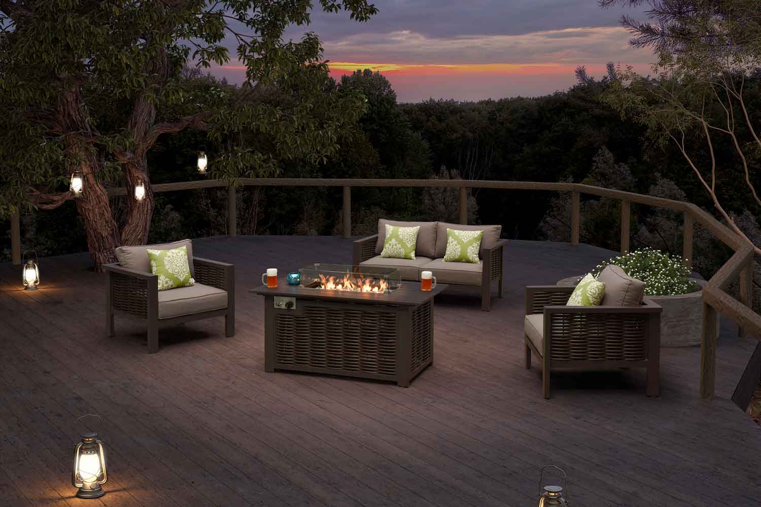 Outdoor propane tabletop fireplace 