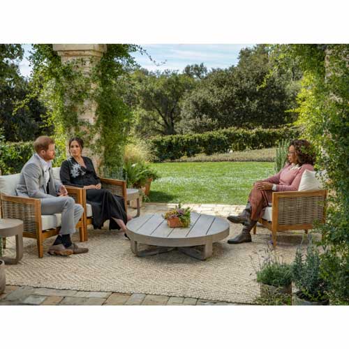 Dallas, Similar outdoor sofa chairs Used in the Meghan Harry Oprah Interview