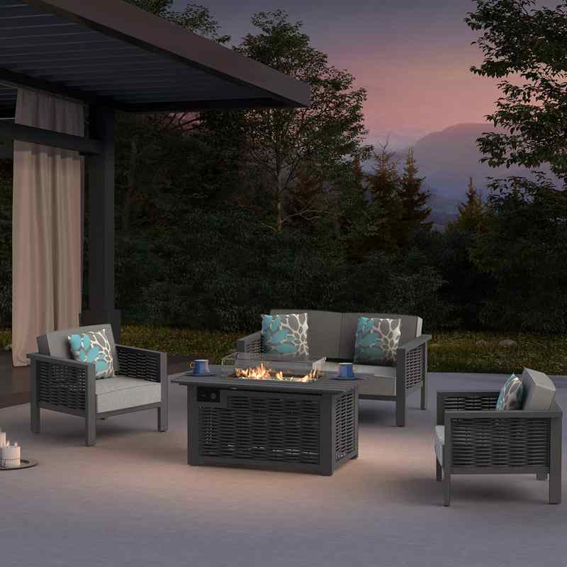 Patio tables with propane fire pits